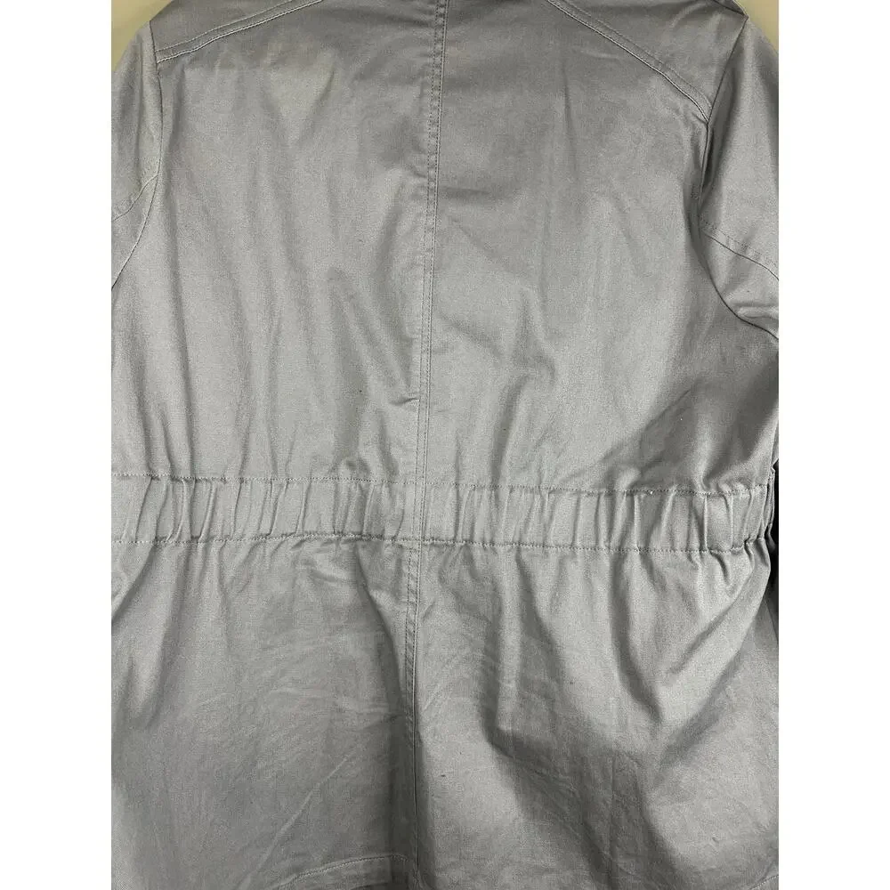 Torrid Grey Long Sleeve Cinched Waist Twill Zip Up Anarok Utility Jacket Size 1X